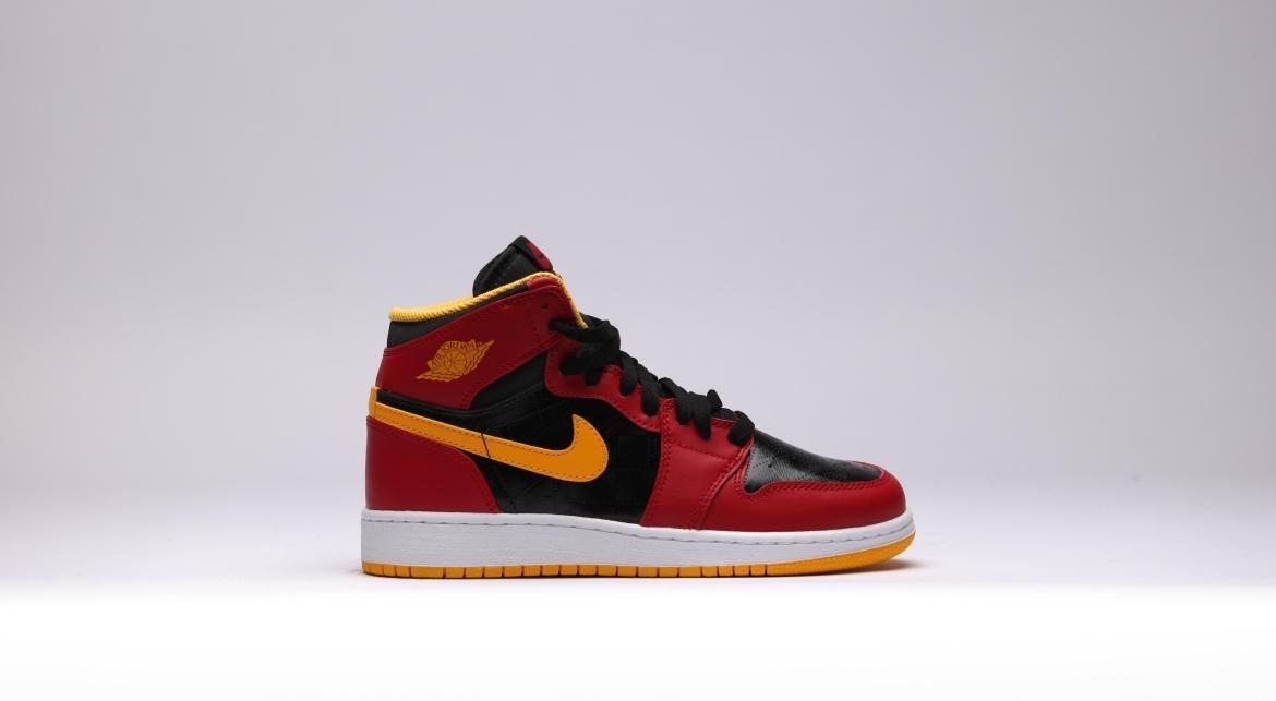 Black yellow red jordans on sale